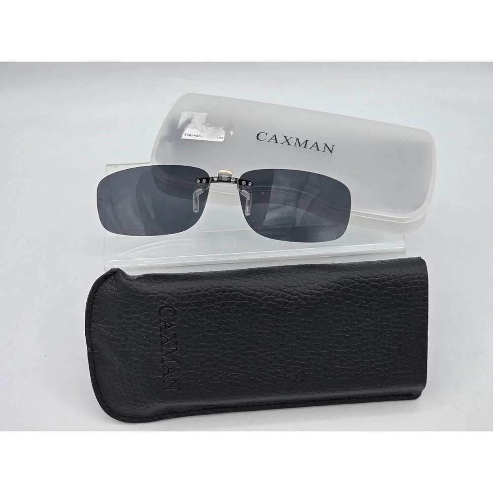 CAXMAN Clip On Sunglasses Unisex 57*36 Grey Polarized Rectangular - New